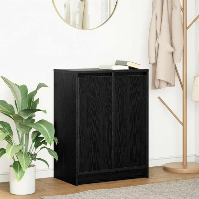 Berkfield Home Sideboard Black Oak 57x34x76 cm Engineered Wood - Size: 57 x 34 x 76 cm - image 1