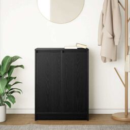 Berkfield Home Sideboard Black Oak 57x34x76 cm Engineered Wood - Size: 57 x 34 x 76 cm - thumbnail 3