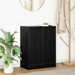 Berkfield Home Sideboard Black Oak 57x34x76 cm Engineered Wood - Size: 57 x 34 x 76 cm - thumbnail 1