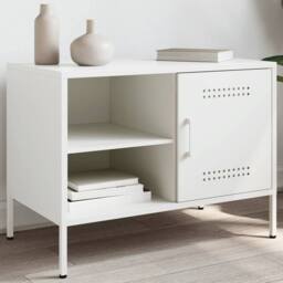 Berkfield Home TV Cabinet White 68x39x50.5 cm Steel - thumbnail 2