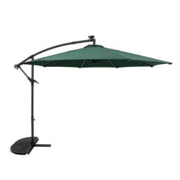 Monstershop LED Cantilever Parasol 3m With Half Fan Base - Green - thumbnail 1