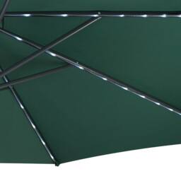 Monstershop LED Cantilever Parasol 3m With Half Fan Base - Green - thumbnail 8