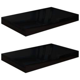 Berkfield Home Floating Wall Shelves 2 pcs High Gloss Black 40x23x3.8 cm MDF