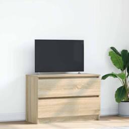 Berkfield Home TV Cabinet Sonoma Oak 80x35x54 cm Engineered Wood in Light Tan - Size: 80 x 35 x 54 cm - thumbnail 2