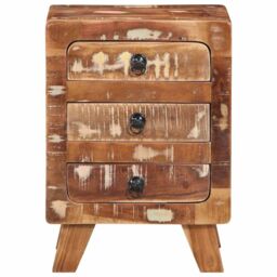 Berkfield Home Bedside Cabinet 37x32x50 cm Solid Wood Reclaimed - Size: 37 x 32 x 50 cm - thumbnail 2