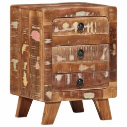 Berkfield Home Bedside Cabinet 37x32x50 cm Solid Wood Reclaimed - Size: 37 x 32 x 50 cm - thumbnail 1