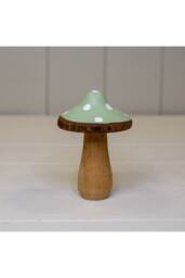 KDMD Medium Green Wooden Mushroom Decoration - thumbnail 1