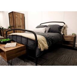 Lemon Pavilion Furniture 4.6 Feet Halston Double Bed - Metal - L200 x W146 x H113 cm - Black - thumbnail 3