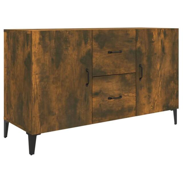 Berkfield Home Sideboard Smoked Oak 100x36x60 cm Engineered Wood in Brown - Size: 100 x 36 x 60 cm - image 1
