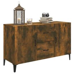 Berkfield Home Sideboard Smoked Oak 100x36x60 cm Engineered Wood in Brown - Size: 100 x 36 x 60 cm - thumbnail 4
