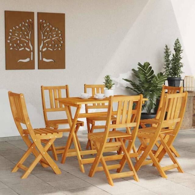 Berkfield Home Warm Folding Garden Chairs 6 pcs 36x46x86 cm Solid Wood Acacia in Brown - Size: 36 x 46 x 86 cm - image 1