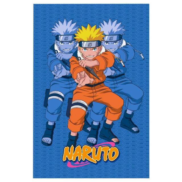 Naruto Fleece Shadow Clones Blanket in Mid Blue - Size: Crib - image 1