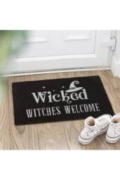 KDMD Black Wicked Witches Welcome Doormat - Spooky Season & Gift Idea - Size: Medium - thumbnail 1