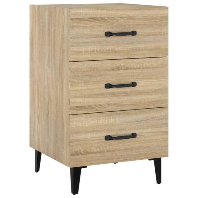 Berkfield Home Bedside Cabinet Sonoma Oak 40x40x66 cm Engineered Wood in Light Tan - Size: 40 x 40 x 66 cm - image 1