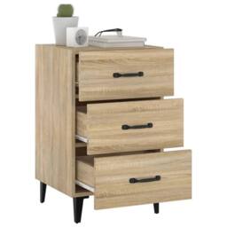 Berkfield Home Bedside Cabinet Sonoma Oak 40x40x66 cm Engineered Wood in Light Tan - Size: 40 x 40 x 66 cm - thumbnail 6
