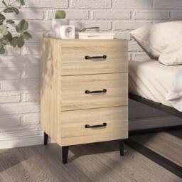 Berkfield Home Bedside Cabinet Sonoma Oak 40x40x66 cm Engineered Wood in Light Tan - Size: 40 x 40 x 66 cm - thumbnail 2