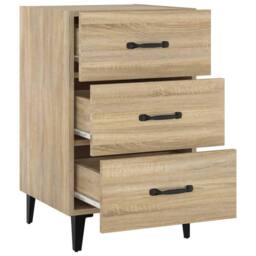 Berkfield Home Bedside Cabinet Sonoma Oak 40x40x66 cm Engineered Wood in Light Tan - Size: 40 x 40 x 66 cm - thumbnail 5