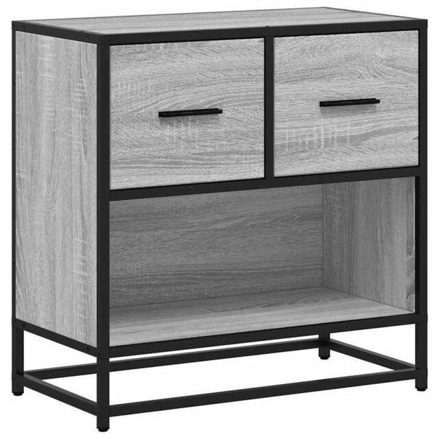 Berkfield Home Bedside Cabinet Grey Sonoma 60x31x60 cm Engineered Wood & Metal - Size: 60 x 31 x 60 cm - image 1