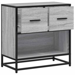 Berkfield Home Bedside Cabinet Grey Sonoma 60x31x60 cm Engineered Wood & Metal - Size: 60 x 31 x 60 cm - thumbnail 8