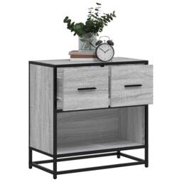 Berkfield Home Bedside Cabinet Grey Sonoma 60x31x60 cm Engineered Wood & Metal - Size: 60 x 31 x 60 cm - thumbnail 2