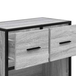 Berkfield Home Bedside Cabinet Grey Sonoma 60x31x60 cm Engineered Wood & Metal - Size: 60 x 31 x 60 cm - thumbnail 9