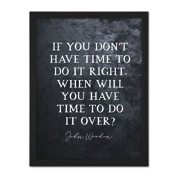 "Artery8 Wall Art Print Slate Quote John Wooden Do It Right Basketball Coach Large Framed Wall Décor Art in White - Size: W18"" x H24""" - thumbnail 1