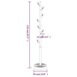 Berkfield Home Coat Stand White 172 cm Powder-coated Iron - thumbnail 8