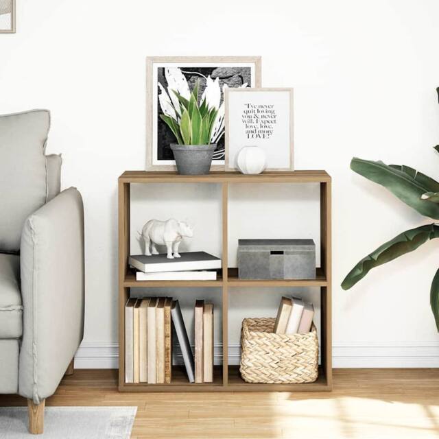 Berkfield Home Room Divider Bookcase Artisan Oak 69.5x29x69.5 cm Engineered Wood in Brown - image 1