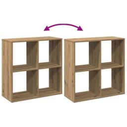Berkfield Home Room Divider Bookcase Artisan Oak 69.5x29x69.5 cm Engineered Wood in Brown - thumbnail 9