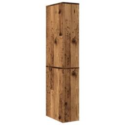 Berkfield Home Narrow Bathroom Cupboard with Wheels Old Wood Engineered Wood in Brown - thumbnail 6