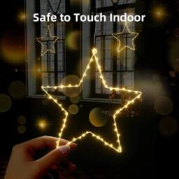 VOGREX 5 PCS/SET Fairy Lights Star-Shaped Battery Powered Warm White - thumbnail 4