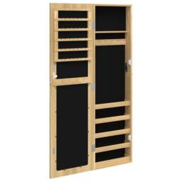 Berkfield Home Mirror Jewellery Cabinet Wall Mounted 30x8.5x106 cm in Brown - thumbnail 5