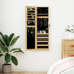 Berkfield Home Mirror Jewellery Cabinet Wall Mounted 30x8.5x106 cm in Brown