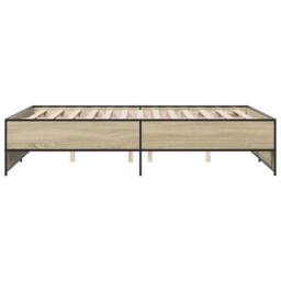 Berkfield Home Durable Bed Frame without Mattress Sonoma Oak 120x190 cm Small Double in Light Oak - thumbnail 5