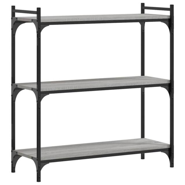 Berkfield Home Bookcase 3-Tier Grey Sonoma 80x30x86 cm Engineered Wood - Size: 80 x 30 x 86 cm - image 1