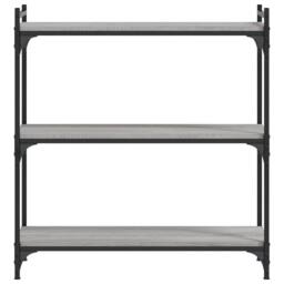 Berkfield Home Bookcase 3-Tier Grey Sonoma 80x30x86 cm Engineered Wood - Size: 80 x 30 x 86 cm - thumbnail 4