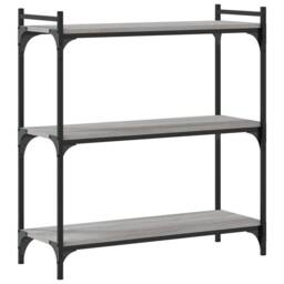 Berkfield Home Bookcase 3-Tier Grey Sonoma 80x30x86 cm Engineered Wood - Size: 80 x 30 x 86 cm - thumbnail 6