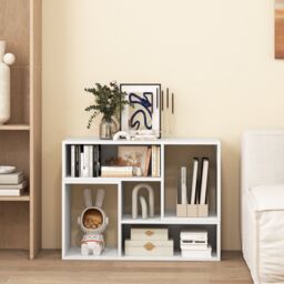 Costway 2 Piece Console TV Stand Free Combination TV Media Table with Storage Shelf in White - thumbnail 4
