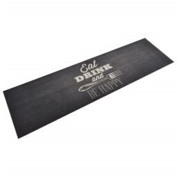 Berkfield Home Kitchen Rug Washable Kitchen Black 45x150 cm Velvet