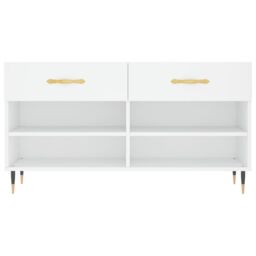 Berkfield Home Shoe Bench White 102x35x55 cm Engineered Wood - Size: 102 x 35 x 55 cm - thumbnail 6