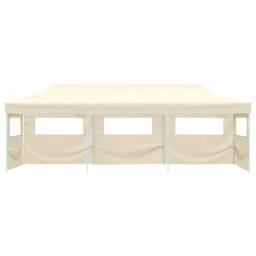 Berkfield Home Folding Pop-up Party Tent with 5 Sidewalls 3x9 m Cream in Beige - thumbnail 1
