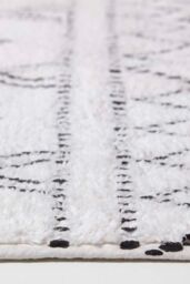 Homescapes Black & White Bath Mat 100% Cotton Boho Design, 50 x 80 cm - thumbnail 3