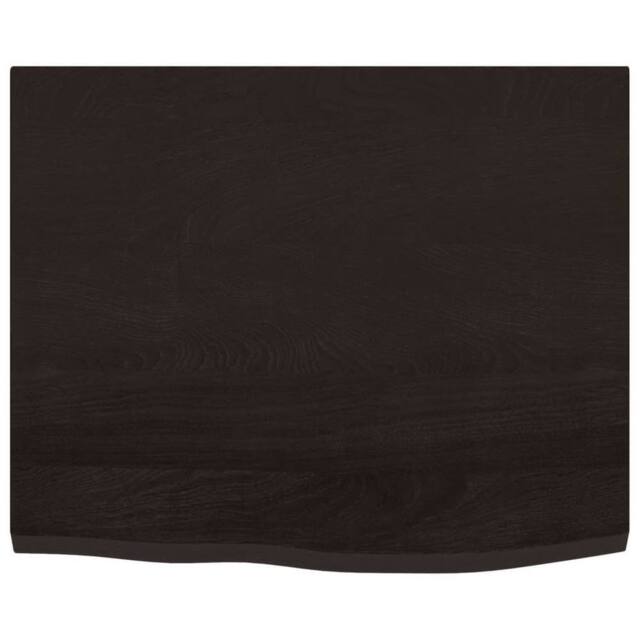 Berkfield Home Table Top Dark Grey 60x50x2 cm Treated Solid Wood Oak in Dark Brown - Size: 60 x 50 x 2 cm - image 1