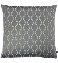 Ashley Wilde Nash Embroidered Satin Jaquard Cushion in Dark Grey - thumbnail 1
