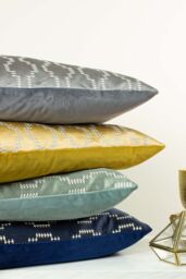 Ashley Wilde Nash Embroidered Satin Jaquard Cushion in Dark Grey - thumbnail 5