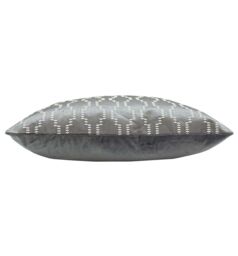 Ashley Wilde Nash Embroidered Satin Jaquard Cushion in Dark Grey - thumbnail 3