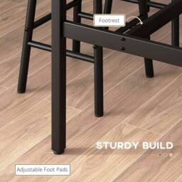 STILVORA Bar Table Set with 4 Stools wooden structure in Brown - thumbnail 8