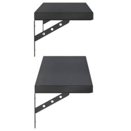 Berkfield Home Wall Shelves 2 pcs 100x23.5 cm Black Stainless Steel - thumbnail 6