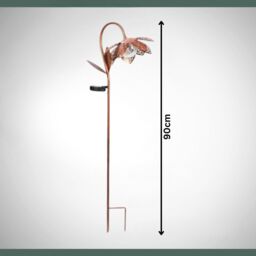 Marco Paul 90cm Bronze Crackle Glass Silhouette Flower Solar Stake Light in Copper - thumbnail 3
