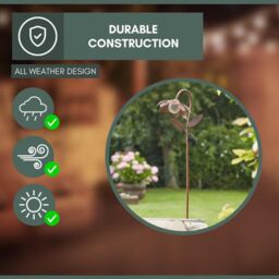Marco Paul 90cm Bronze Crackle Glass Silhouette Flower Solar Stake Light in Copper - thumbnail 7
